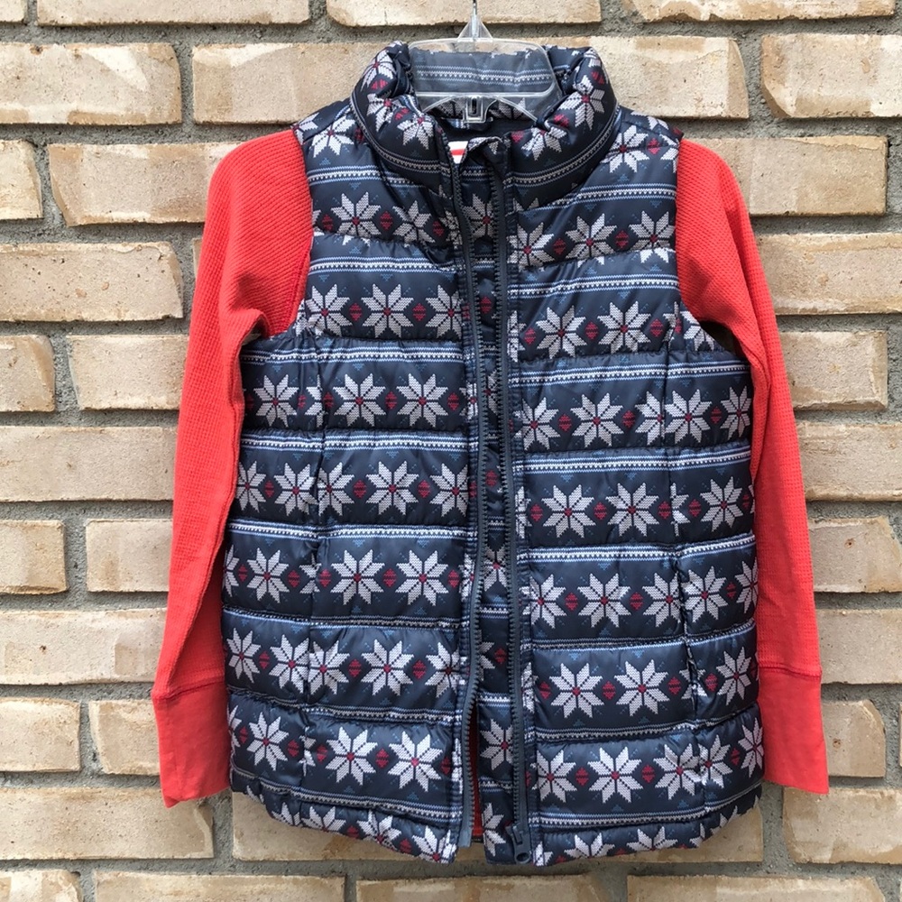 Old Navy Girl’s Vest Sz M 8 Gray Frost Free w FREE L/S Shirt